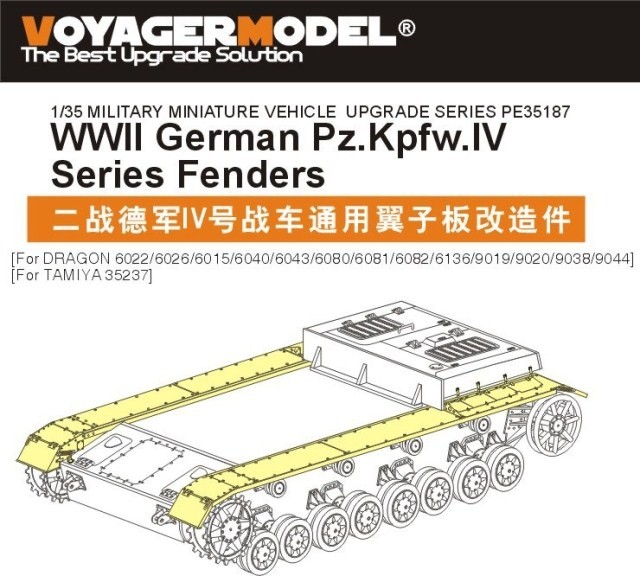 PE35187 1/35 WWII German Pz.Kpfw.IV Series Fenders (For DRAGON 60xx Series)