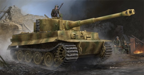 09540 1/35 Немецкий тяжелый танк Tiger 1 - поздняя версия (с циммеритом)