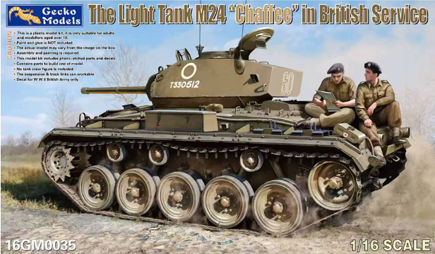 16GM0035  1/16, британский лёгкий танк M24 Chafé времён Второй мировой войны.