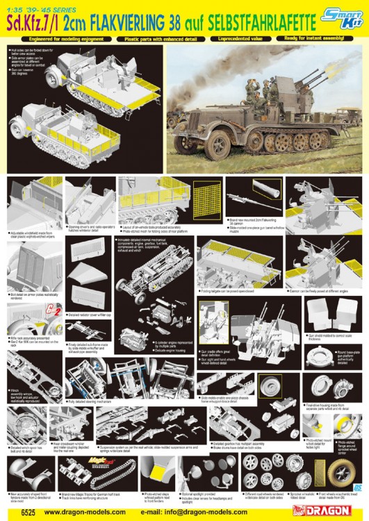 Dragon 6525 Sd. Kkz.7/1 2cm Flakvierling 38 auf Selbstfahrlafette