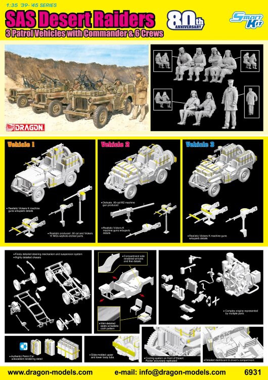 6931 1/35 SAS 4X4 Truck Unit w/Commander 80th