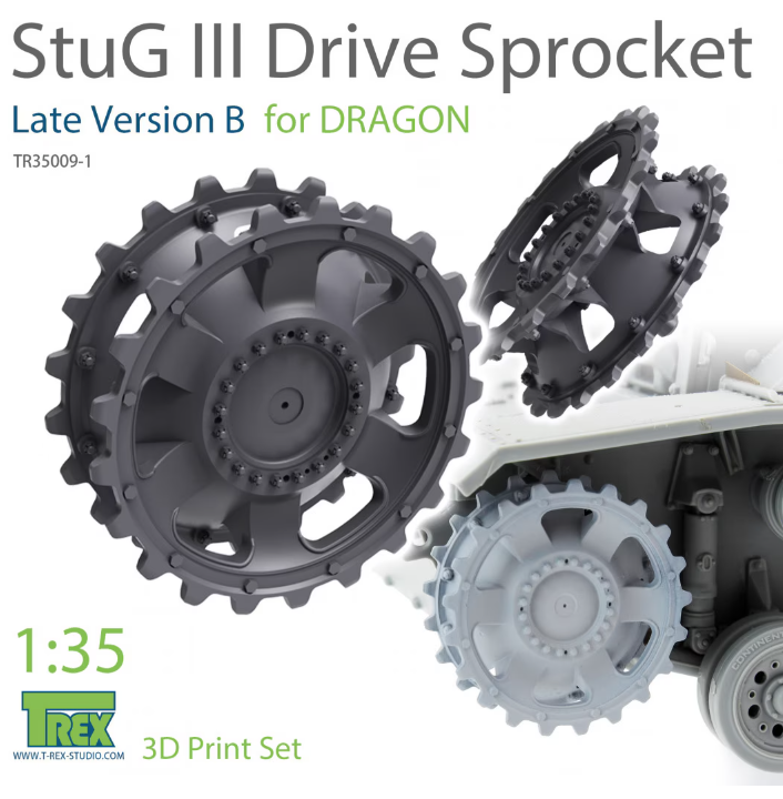 T-Rex 35009-1 StuG III Drive Sprocket Late Version B for Dragon