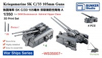 WS35007 1/350 C/33 105mm Gun
