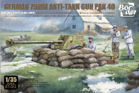BT-051 1/35 German 7.5cm Anti-Tank Gun PaK 40 w/Winter Artillery Crew