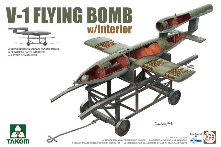 2151 1/35 V-1 Flying Bomb w/Interior 