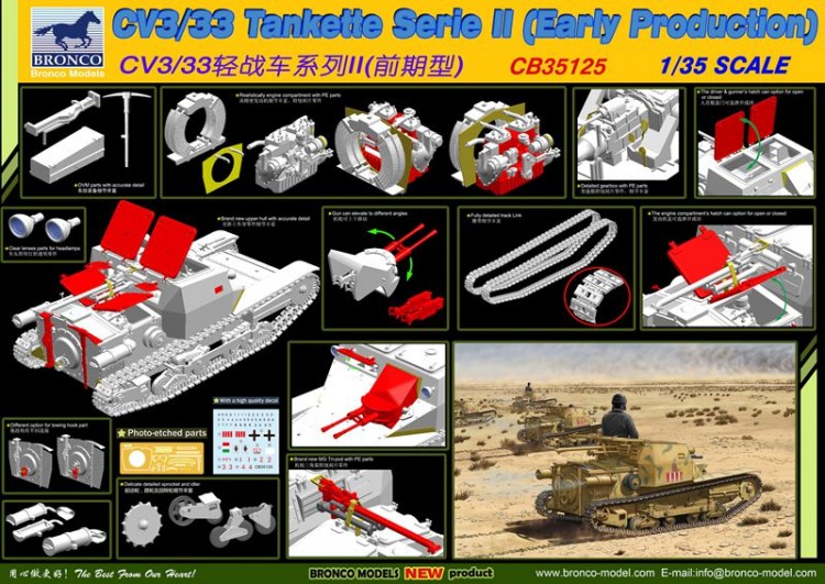 CB35125 Bronco 1/35 CV3/33 Tankette Serie II. 