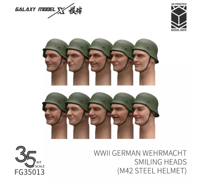 FG35013 1/35 фашистские морды в каске М42 (набор№2)