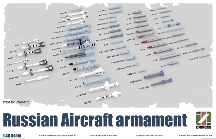 ZM80151  1/48 Авиа вооружение, Российские ВВС 